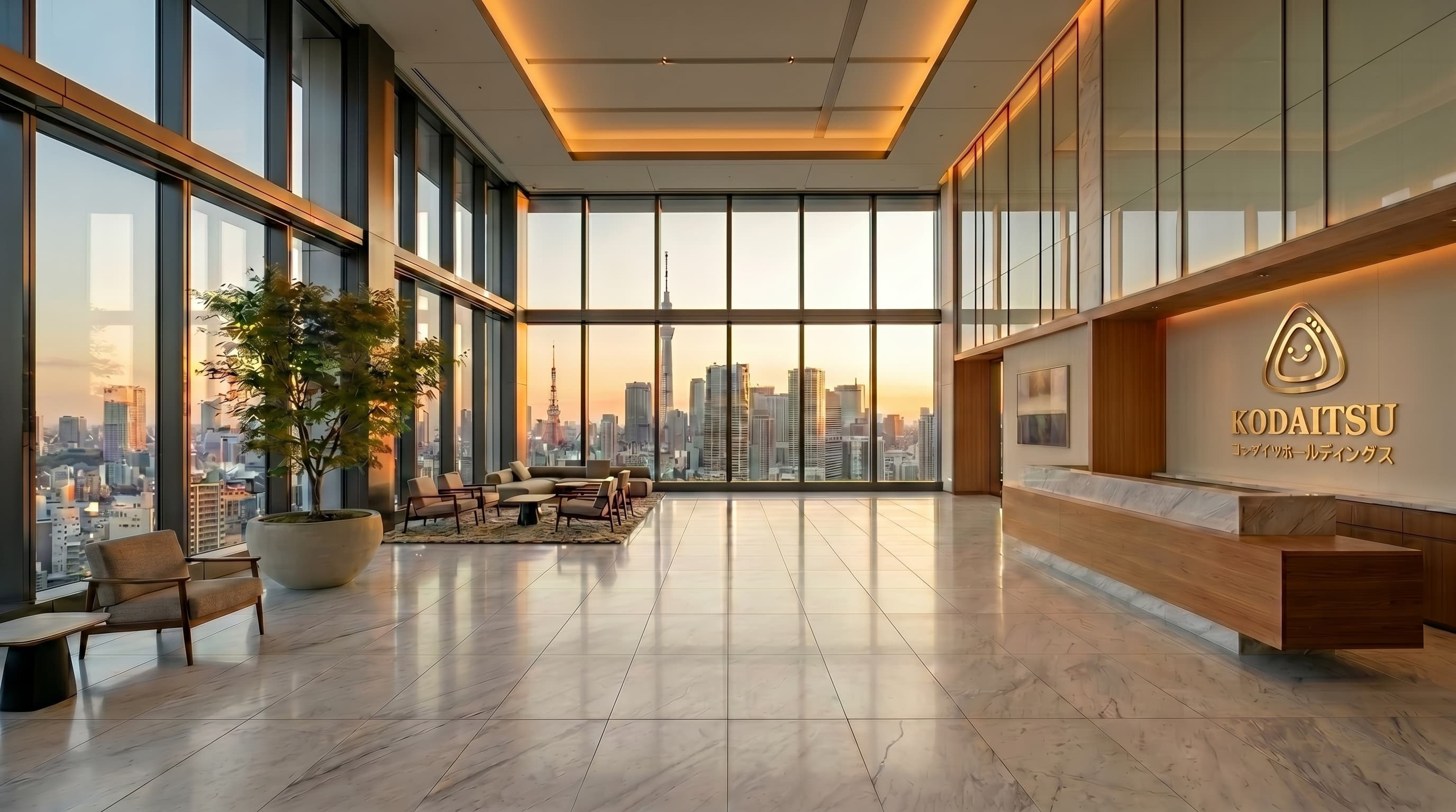 Kodaitsu Holdings — Tokyo headquarters at golden hour